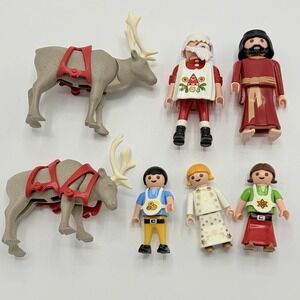 Vintage PLAYMOBIL Christmas Figures Set People Nativity Reindeer